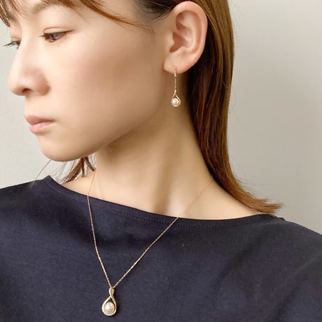 K10YG アコヤパール・ホワイトトパーズ ネックレス 111708070023
