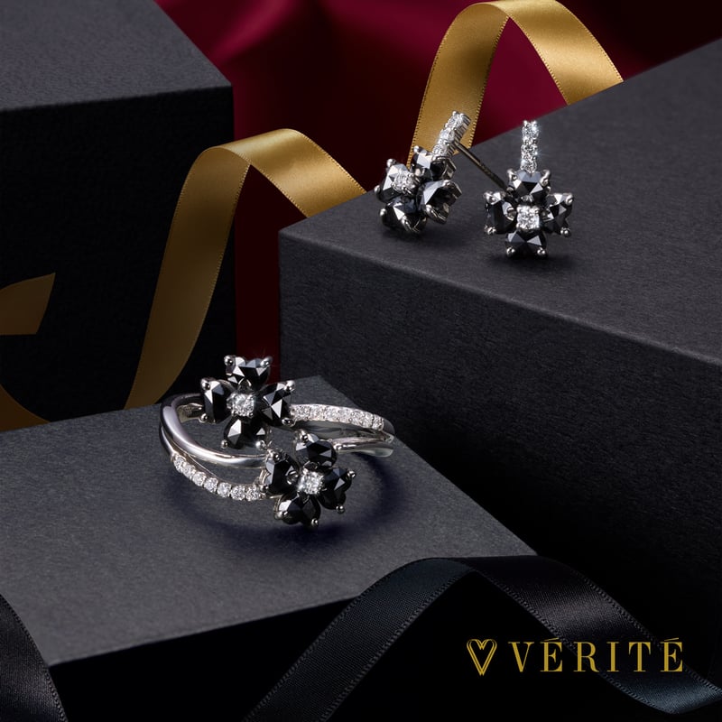 PT950 ダイヤモンド / ブラックダイヤモンド リング 126108020120 | VE