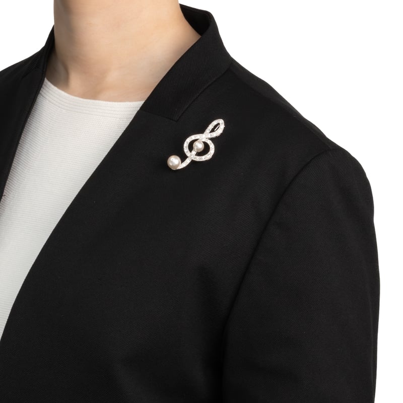 プラチナブローチ カイヤナイト/パール シルバーブローチ兼ペンダントトップ(22.4