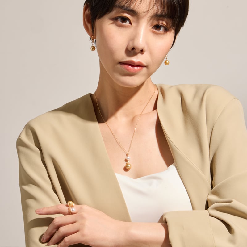 K18YG 奄美大島産 白蝶ゴールドパール / アコヤパール