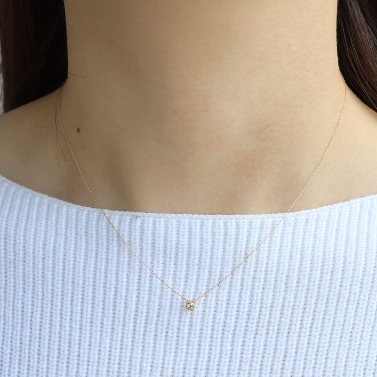 YGK18天然ダイヤモンドネックレス　46cm K18YG ダイヤモンド ネックレス 134508020341 | VERITEOnline-