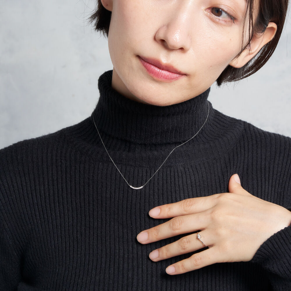 PT900 ダイヤモンド ラインネックレス 125208020272 | VERITEOnli