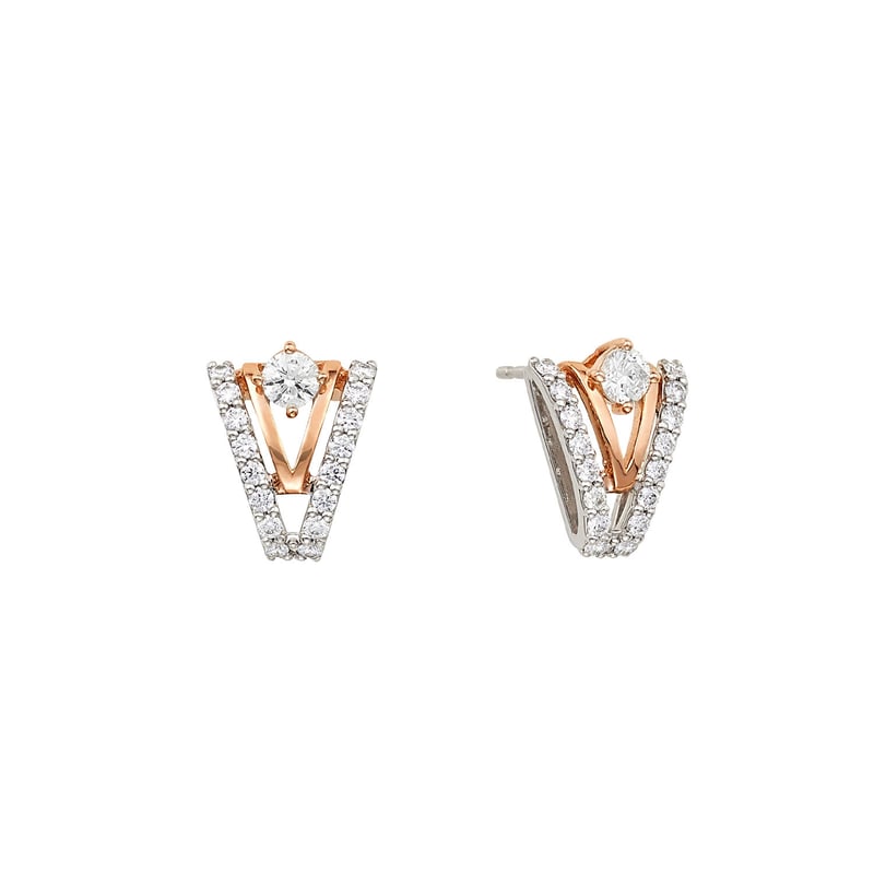 VERITE K18PG ハート＆キューピッド ダイアモンドピアス VERITE K18PG ハート＆キューピッド ダイアモンドピアス