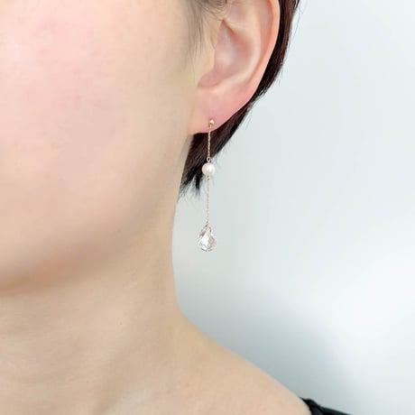K10YG アコヤパール / キュービック ピアス 130508070061