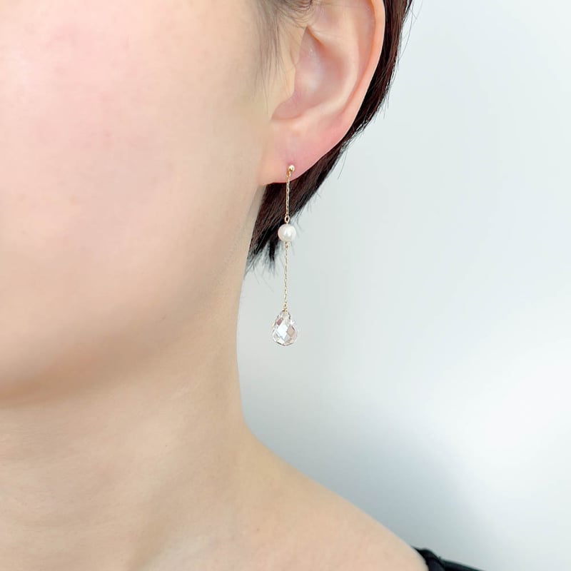 K10YG アコヤパール / キュービック ピアス | VERITEOnline-Shop