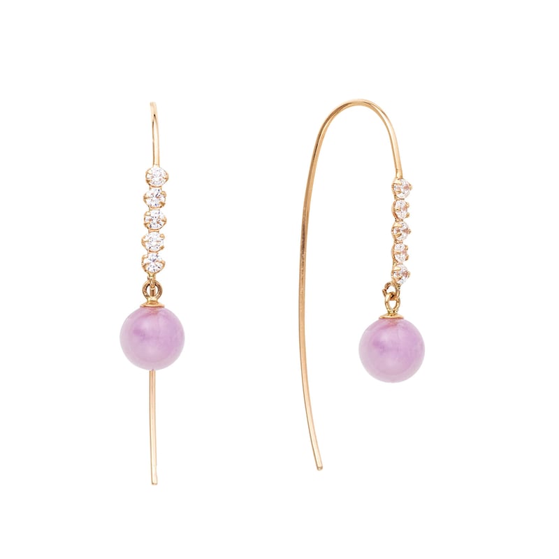 スピックアンドスパン　Lilas K10 スクエアアメジストダイヤモチーフピアス スピックアンドスパン Lilas K10 スクエアアメジストダイヤモチーフ