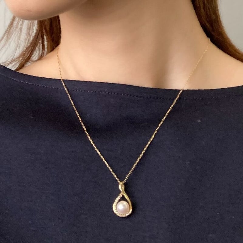 K10YG アコヤパール・ホワイトトパーズ ネックレス 111708070023 | VERI