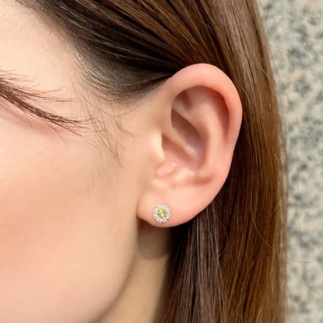 K10YG ペリドット／キュービックジルコニア ピアス 130508060346
