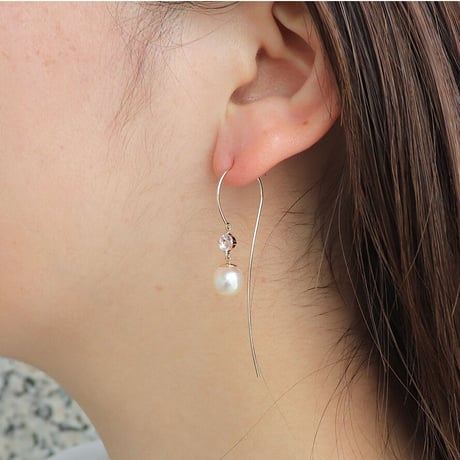 K10YG アコヤパール／モルガナイト ピアス 130508070012