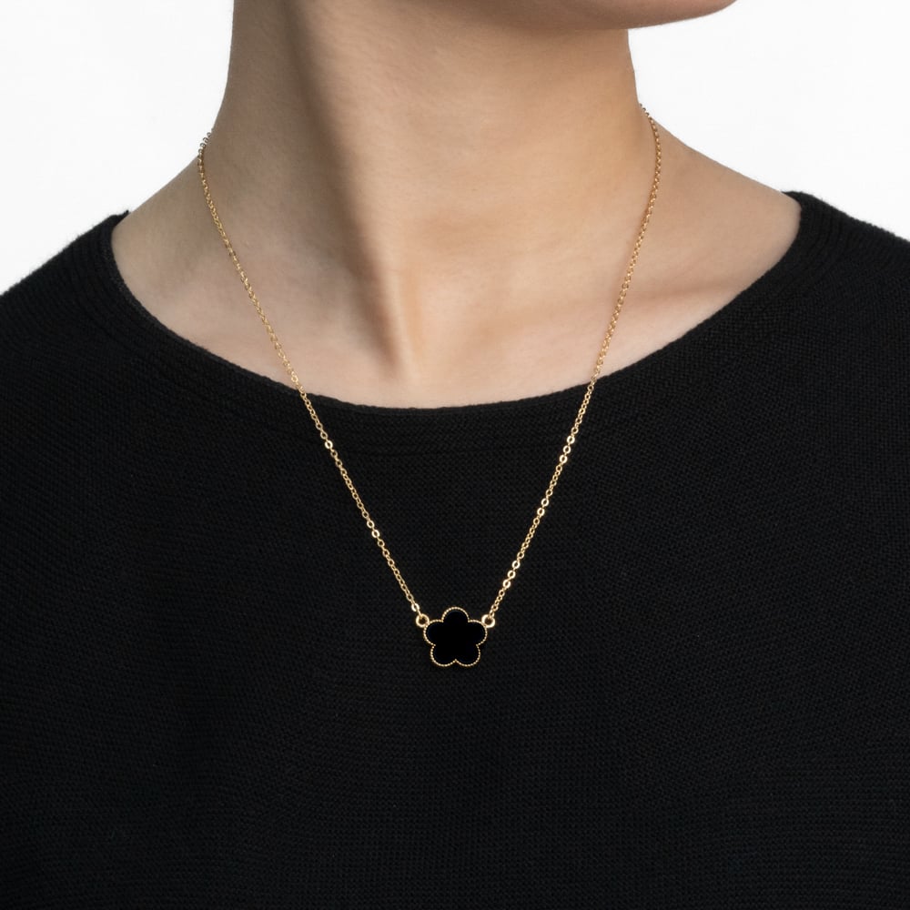 フラワー プチ ネックレス (ブラック) 132408120478 | VERITEOnlin