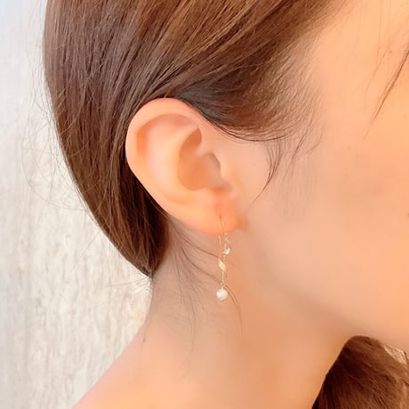 K10YG 淡水パール ピアス 403508061415