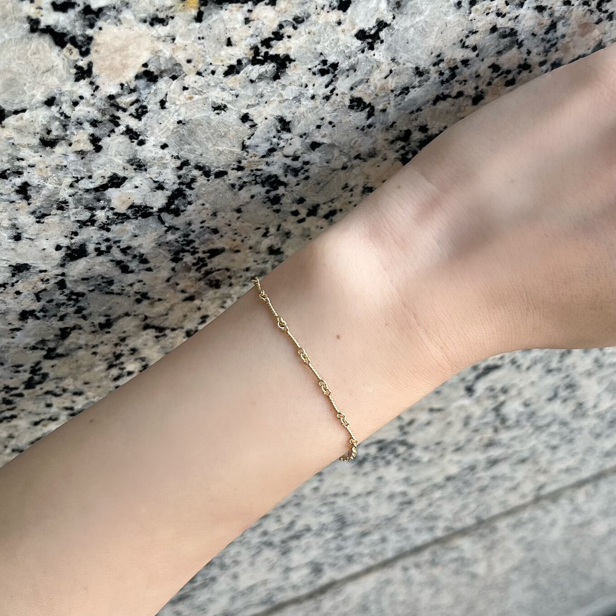 C081803)K18 YG ブレスレット アレンジチェーン アクセサリー アンカー