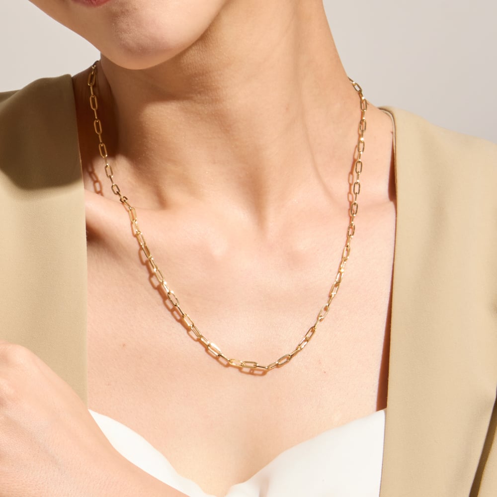 K18YG ペーパークリップ ネックレス 125208020659 | VERITEOnlin