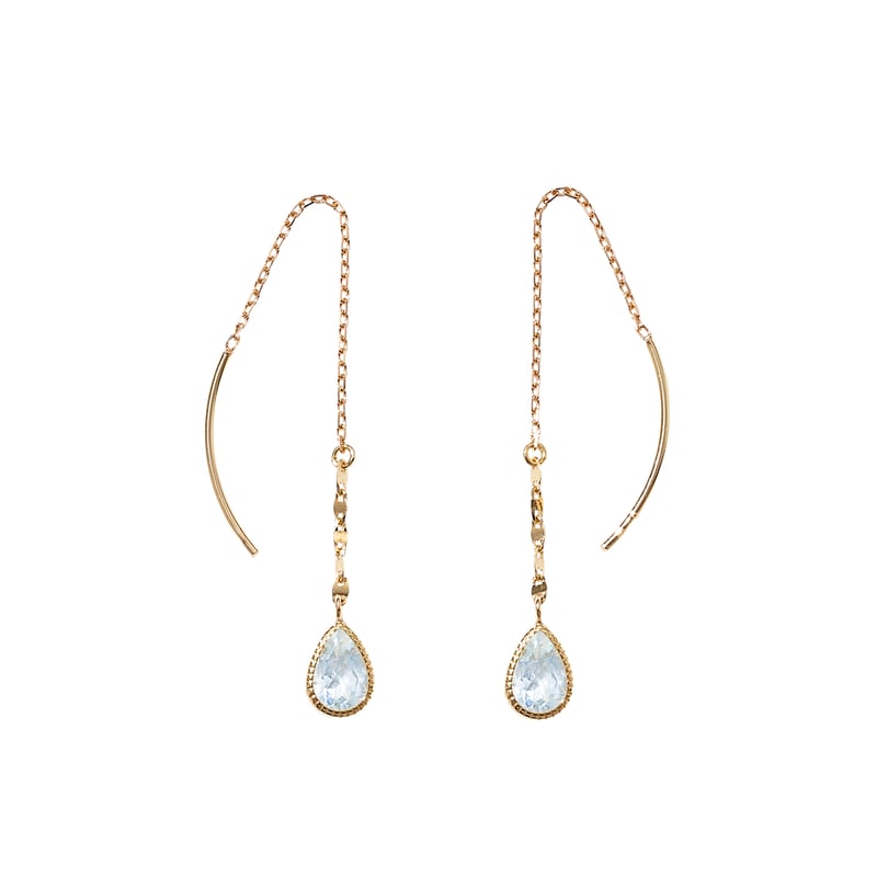 K10YG アクアマリン アメリカンピアス 101708061444 | VERITEOnli