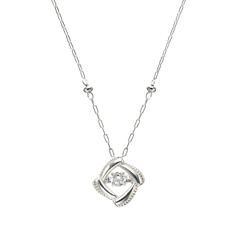 QIREINI K10WG ダイヤモンド ネックレス（ダンシングストーン