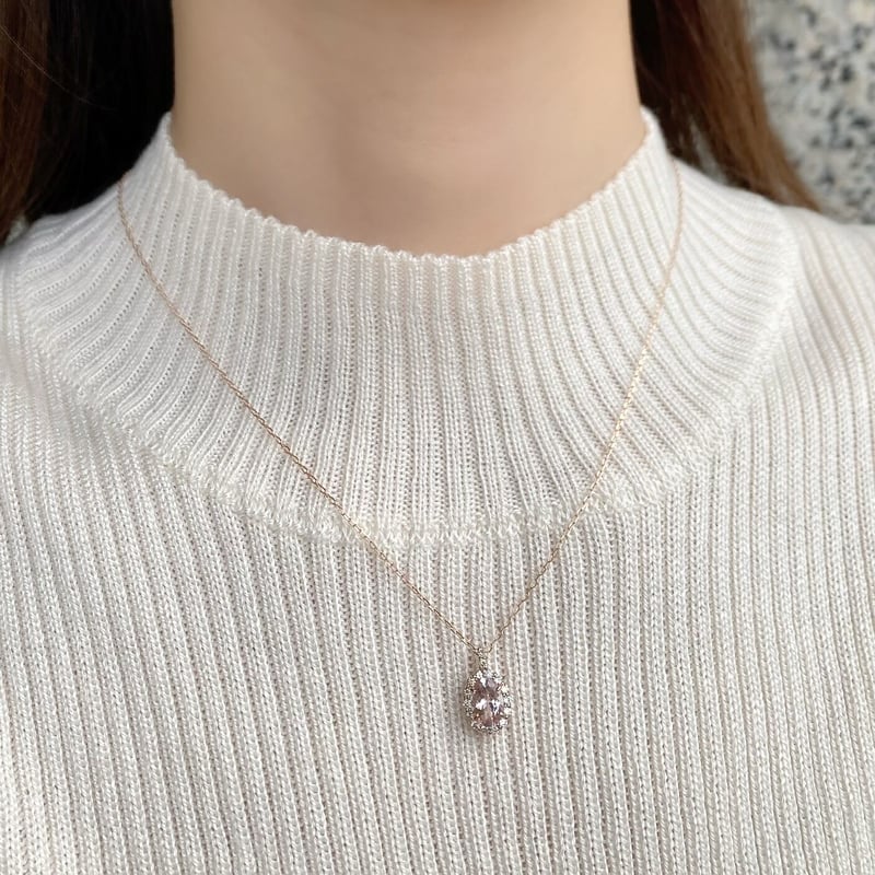 K18PGモルガナイト / ダイヤモンド ネックレス | VERITEOnline-Shop｜
