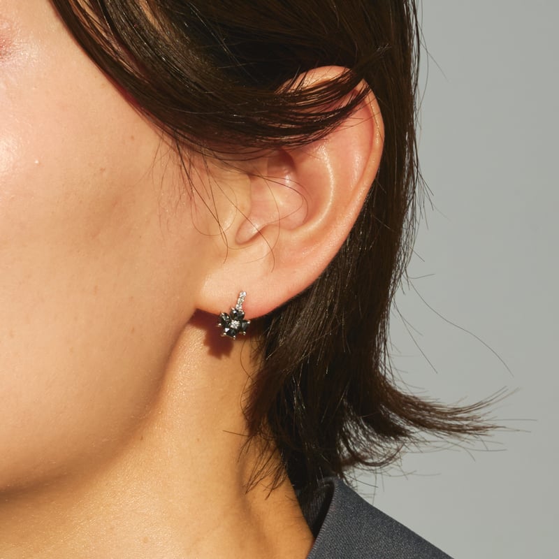 PT900 / 950 ダイヤモンド / ブラックダイヤモンド ピアス 12610802012