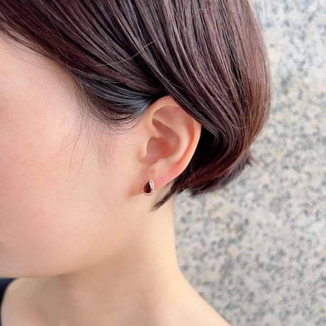 K10YG ガーネット ピアス 130508060491