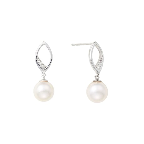 K10WG アコヤパール/ダイヤモンド ピアス 403508070018