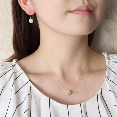 K10YG アコヤパール／ダイヤモンド ピアス 113808070019