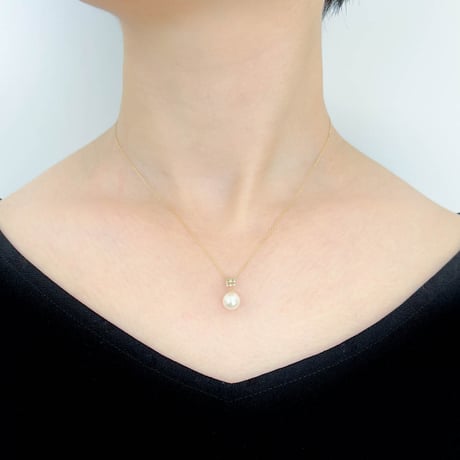 K10YG アコヤパール / ダイヤモンド ネックレス 130508070070
