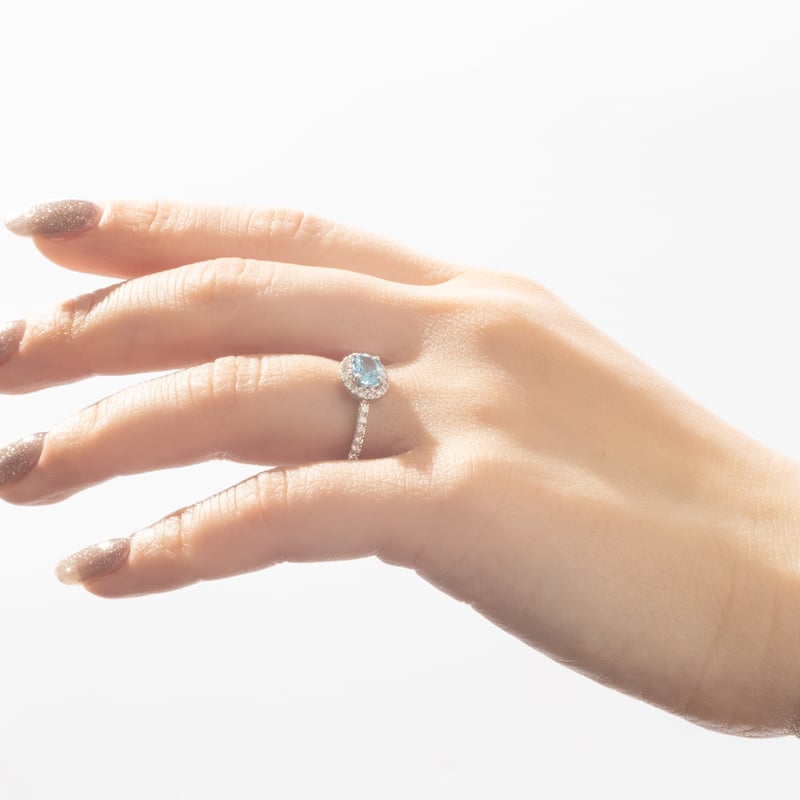 PT950 ブルージルコン / ダイヤモンド リング 121908020321 | VERIT