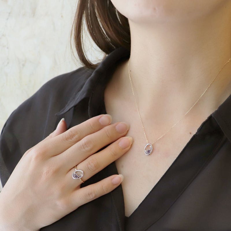 QIREINI K10YG／K10WG ダイヤモンド／アイオライトネックレス | VERITE