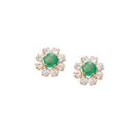 K10YG エメラルド／キュービックジルコニア ピアス 130508060343