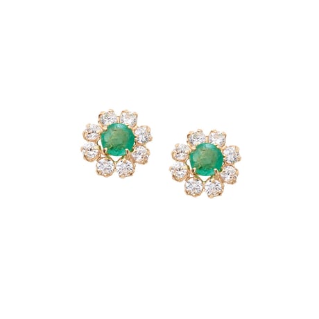 K10YG エメラルド／キュービックジルコニア ピアス 130508060343