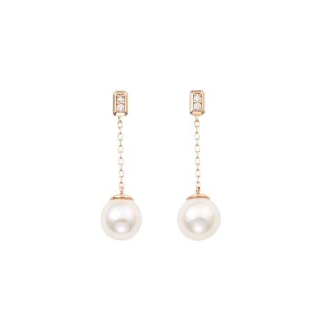 K10YG アコヤパール／ダイヤモンド ピアス 113808070017