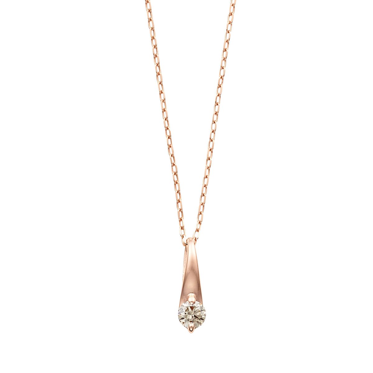 【極美品】【K10WG】【ダイヤモンド0.03ct】ドロップモチーフ　ネックレス K10 ティアドロップ カラーストーン＆ダイヤモンド ネックレス