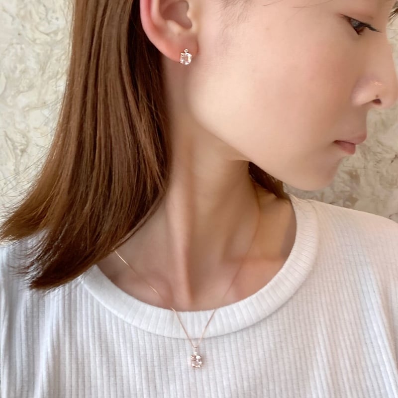 K18PGモルガナイト/ダイヤモンドピアス | VERITEOnline-Shop K18PGモルガナイト/ダイヤモンドピアス | VERITEOnline-Shop
