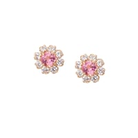 K10YG ピンクトルマリン／キュービックジルコニア ピアス 130508060348