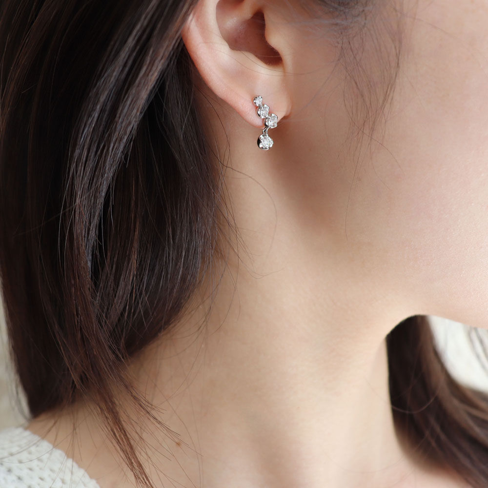 22k1Pダイヤピアス S001 ラボグロウンダイヤモンド/ピアス/2.00ct(ピンクゴールド