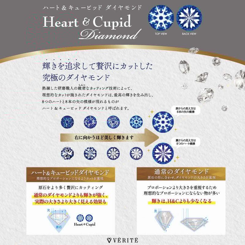 PT900 H&Cダイヤモンドピアス 114808160010 | VERITEOnline-