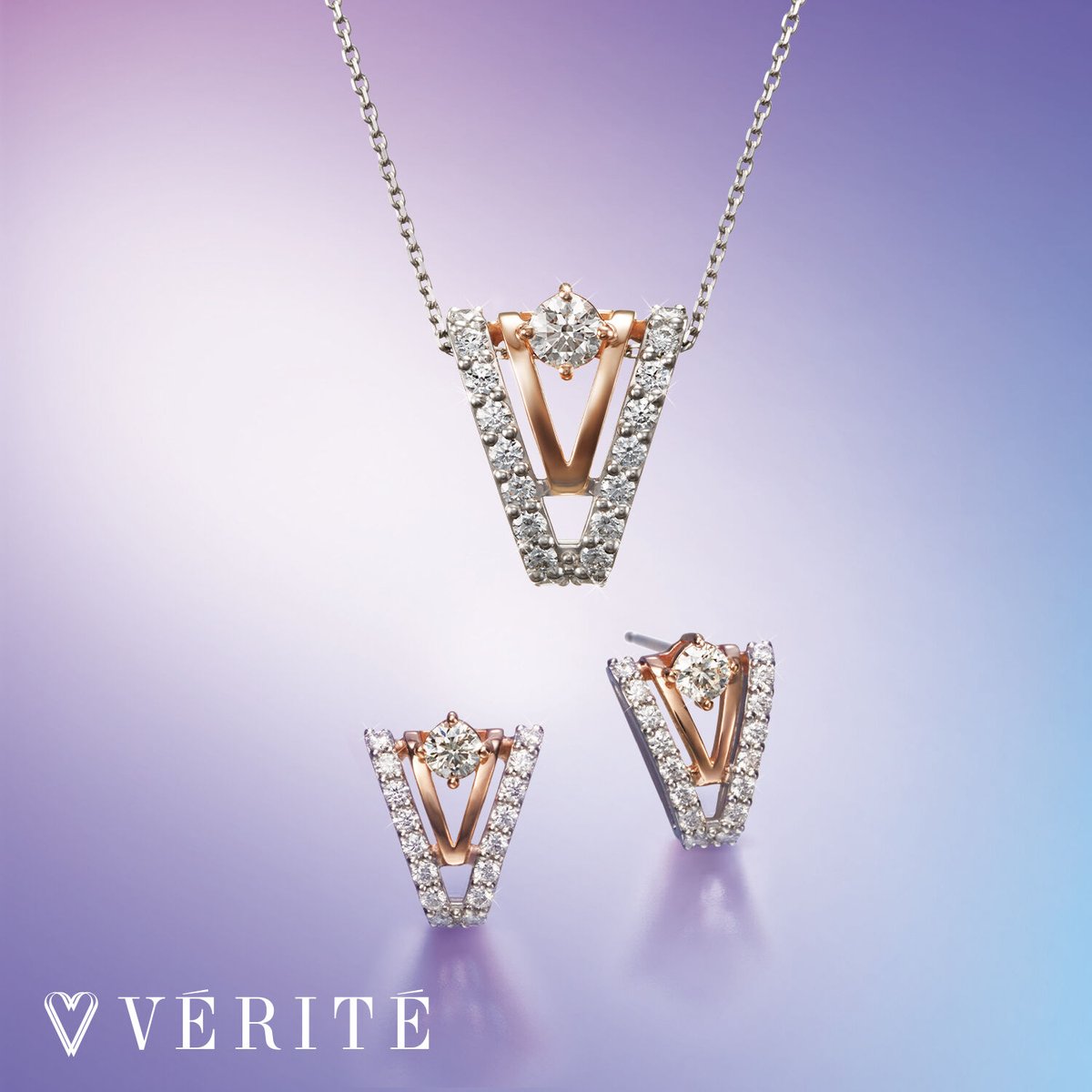 PT850/PT950/K18PG H&Cダイヤモンドネックレス | VERITEOnline PT850/PT950/K18PG H&Cダイヤモンドネックレス | VERITEOnline