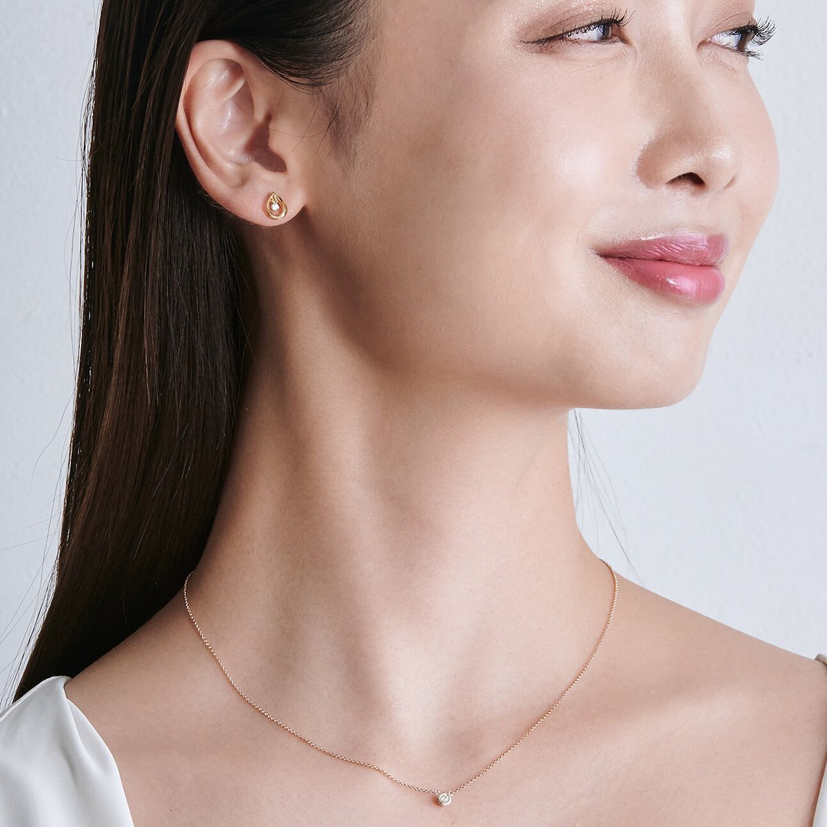 K18YGダイヤモンドピアス(シングルダンシングストーン K18YGダイヤモンドピアス(シングルダンシングストーン