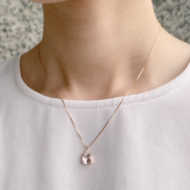 K18PGモルガナイト／ ダイヤモンドネックレス | VERITEOnline-Shop 
