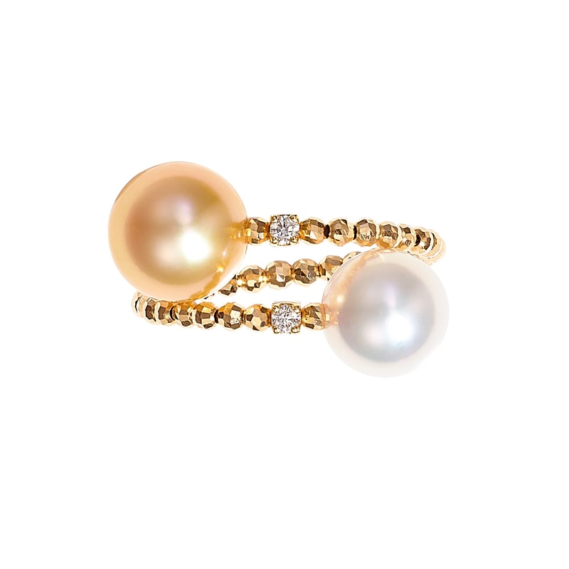 K18YG 奄美大島産 白蝶ゴールドパール / アコヤパール / ダイヤモンド