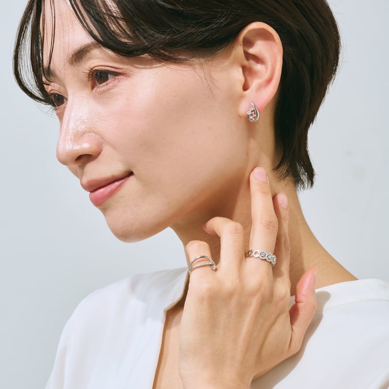 PT950 ダイヤモンド ピンキーリング 119008020353 | VERITEOnlin