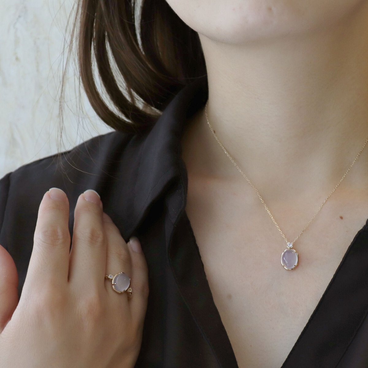 白妙◆ブルーカルセドニー×ブルームーンストーン×カイヤナイトピアス✧リリー シーブルーカルセドニーとオパールのピアス 14kgf 天然石 | 透明