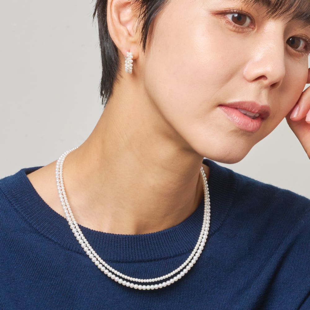 SV 淡水パール ネックレス (2連） 105208070014 | VERITEOnline