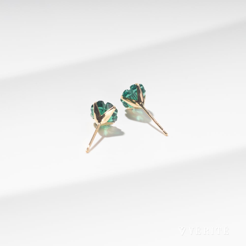 K10YG グリーンクォーツ ピアス（クローバー） 130508060546 | VERITE