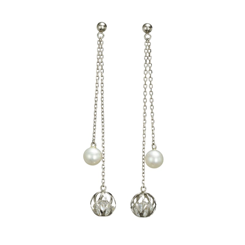 VENDOME BOUTIQUE 淡水パール キュービックジルコニア ピアス VBMA5639