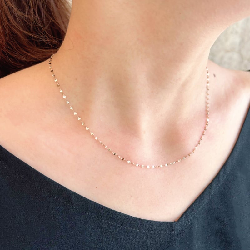 18k ペタル チェーン ネックレス イエロー ゴールド k18 YG 刻印有り 18k ペタル チェーン ネックレス イエロー ゴールド k18 YG 刻印