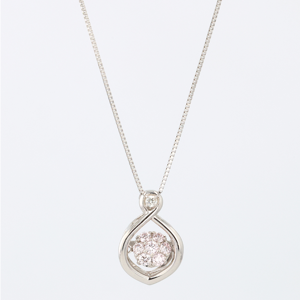 QIREINI PT900/850 ピンクダイヤモンド × H&Cダイヤモンド ネックレス