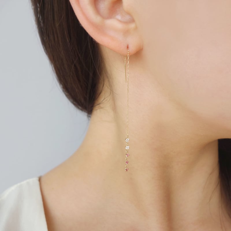 K10YG ピンクトルマリン／トパーズアメリカンピアス 13050 K10YG ピンクトルマリン／トパーズアメリカンピアス 130508060076