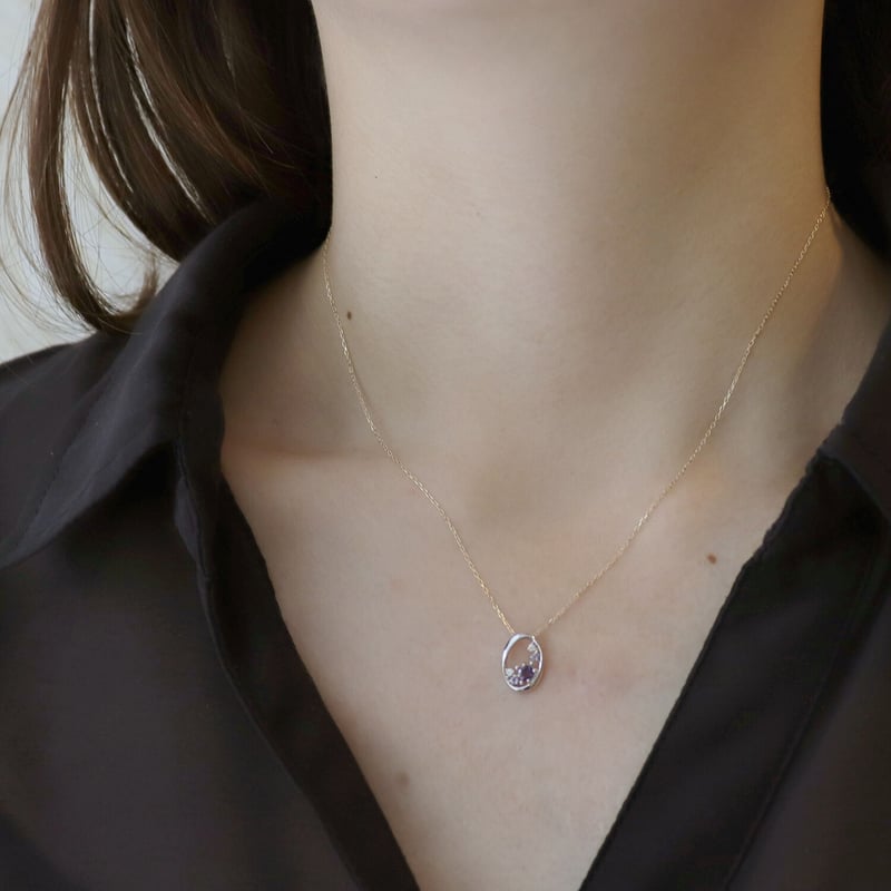 QIREINI K10YG／K10WG ダイヤモンド／アイオライトネックレス | VERITE