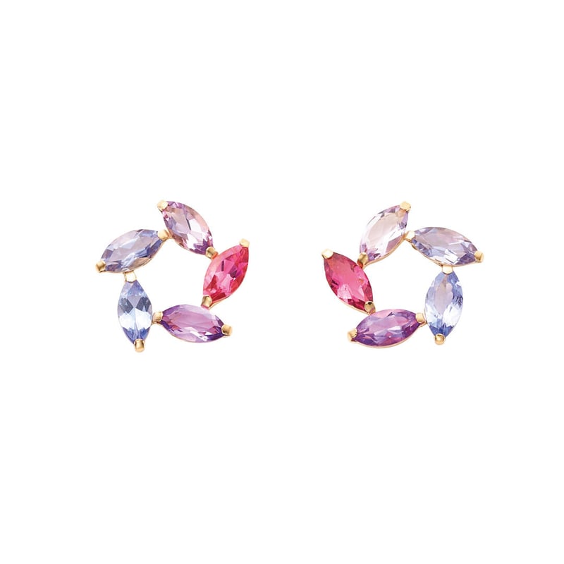 マルチカラー ピアス　K18YG　合計1.1ct マルチカラー ピアスK18YG合計1.1ct