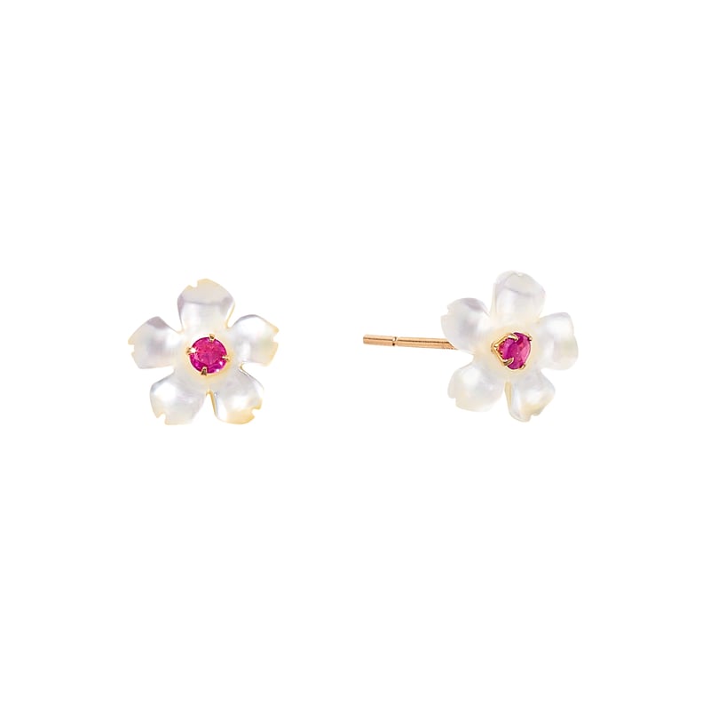 K10YG ホワイトシェル / ルビー ピアス | VERITEOnline-Shop K10YG ホワイトシェル / ルビー ピアス | VERITEOnline-Shop